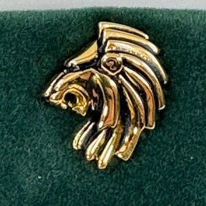 VTG Rick Cameron Lion Lapel Pin Vermeil Sterling 925 Silver Gilt 24k Gold Animal